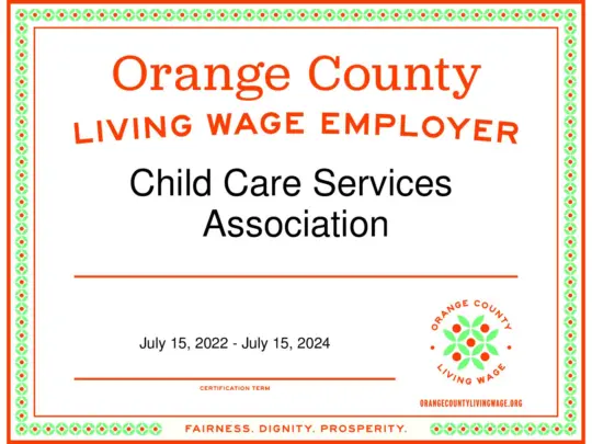 Child Care Services Association Certificate