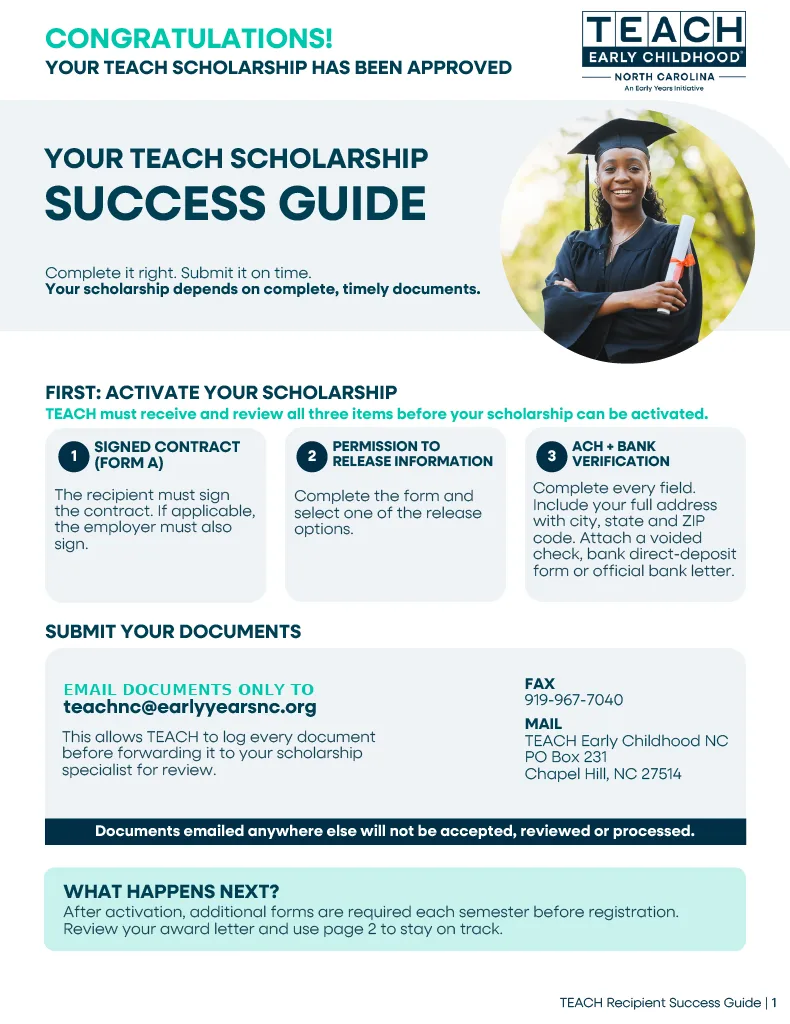 TEACH Scholarship Success Guide